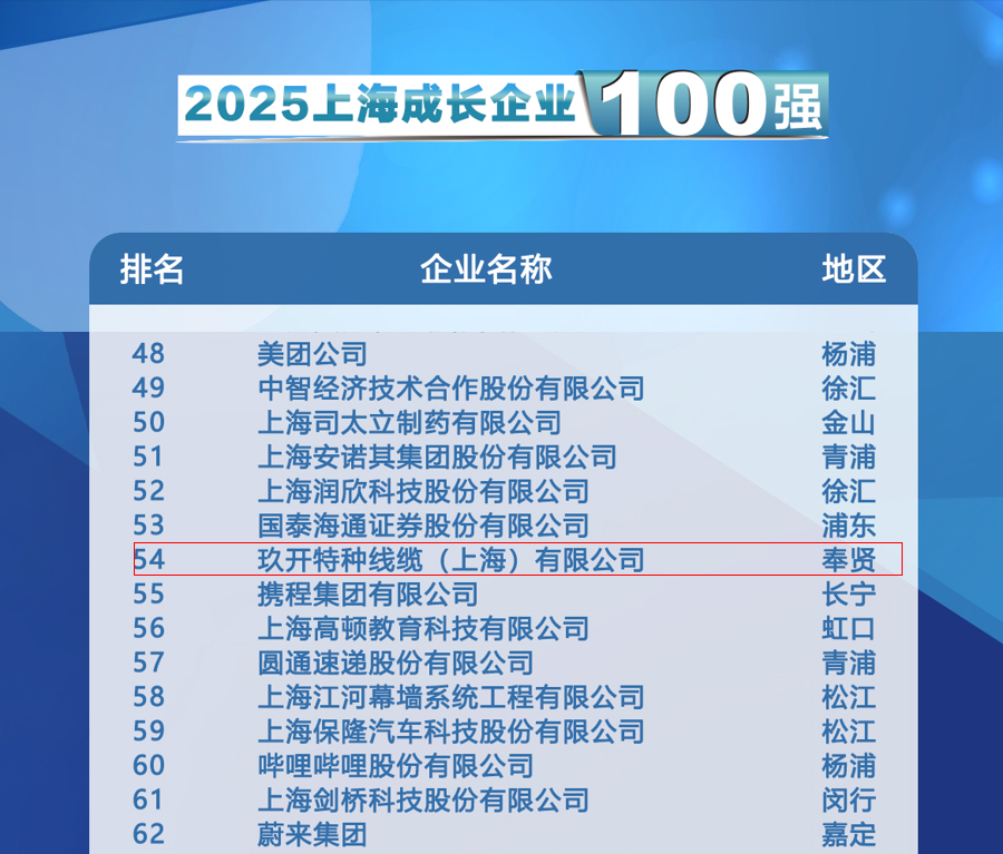 聚焦2025上海百强宣布会：：008PG国际特种线缆登榜开展企业100强
