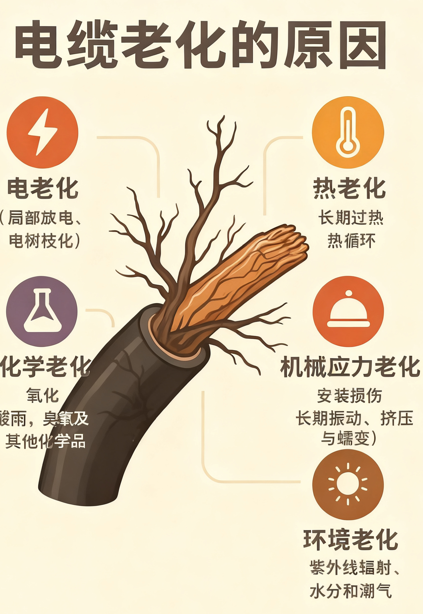 电缆绝缘层为什么会老化？？五个最常见的原因